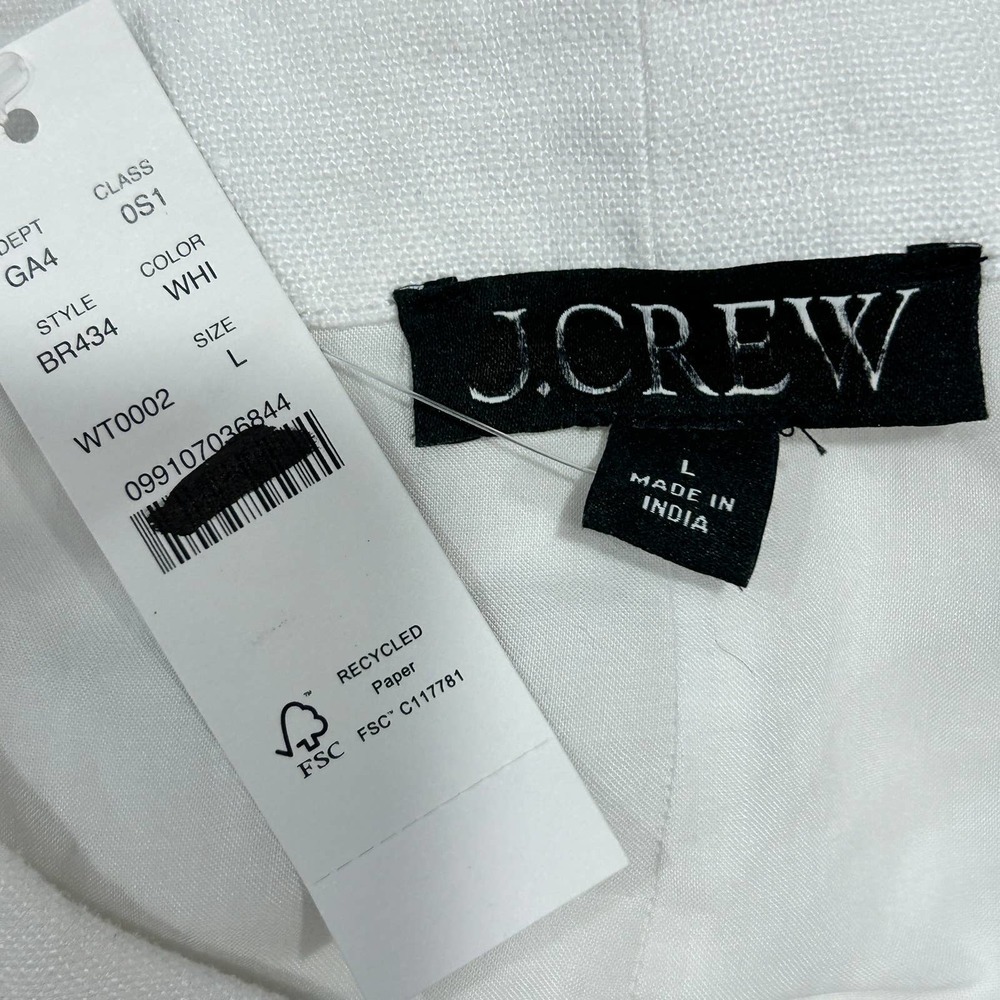J. Crew Sleeveless White Midi Dress with Button Front - Picture 7 of 7